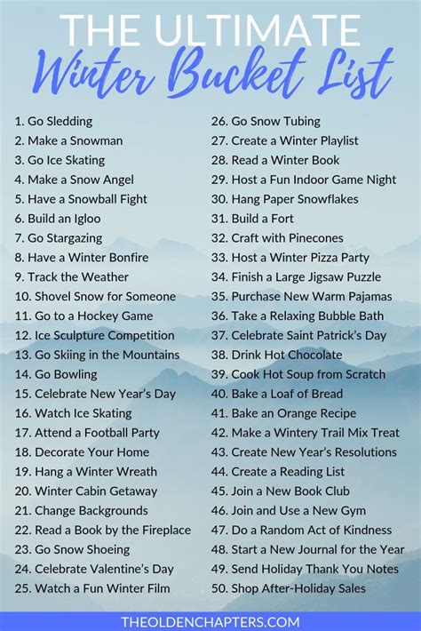 This Is The Ultimate Winter Bucket List That Is Perfect For Teens Couples Adults Friends