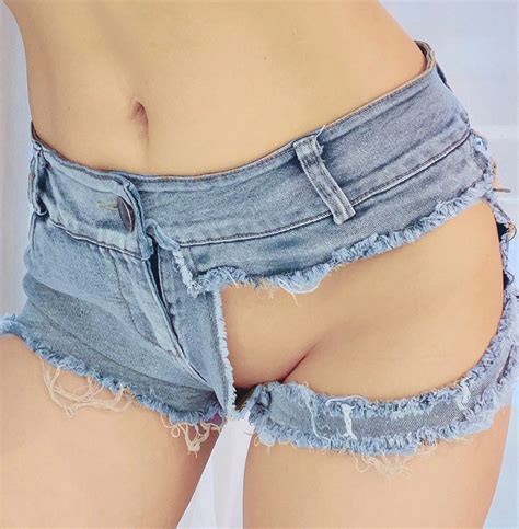 Shorts seitliche Träger kurze Jeans Clubwear sexy Mini Hotpants Destroyed Denim Shorts für Damen