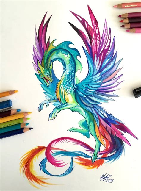 Hummingbird Dragon By Katy Lipscomb Colored Pencil 2015 Dragon