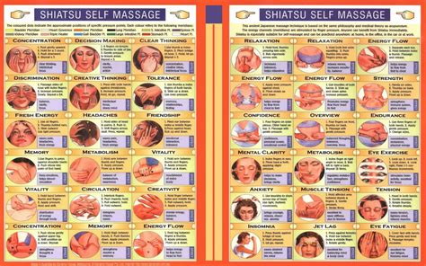 Shiatsu Self Massage Infographic Chart 13x19 32cm49cm Canvas Print