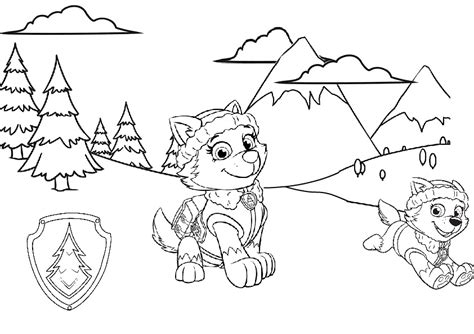 Paw Patrol Coloring Pages Everest