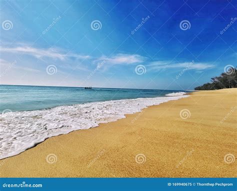 Beautiful Sandy Beaches Sea Blue With Clear Sky Stock Image Image Of