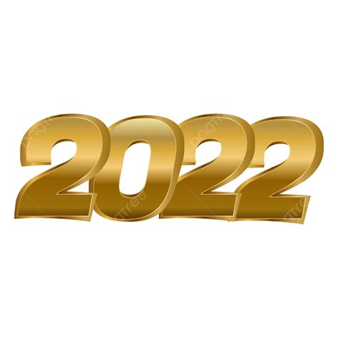 Número De Oro Y Texto 3d 2022 Png Realista 3d Metal Png Y Vector