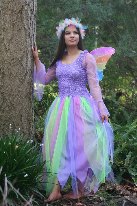 Adult Fairy Costume Plus Size Fairy Rainbow Costume Etsy