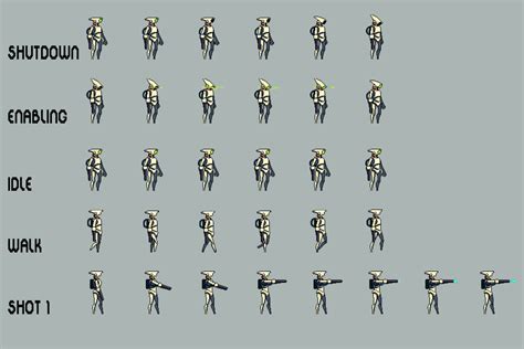 Free Robot Pixel Art Sprite Sheets Download