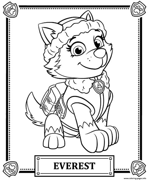 Paw Patrol Cute Coloring Pages Everest Paw Patrol Coloring Pages Porn