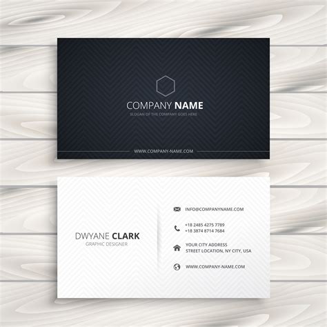 Simple Business Card In Black And White Style Vector Design Illu