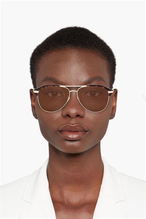 Gucci Aviator Style Tortoiseshell Metal Sunglasses The Outnet