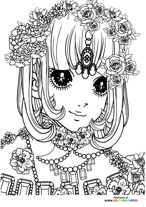 Cute Girl Coloring Pages For Adults Detailed