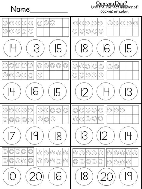 Teen Numbers A Group Of 10 And Extra Ones Worksheet