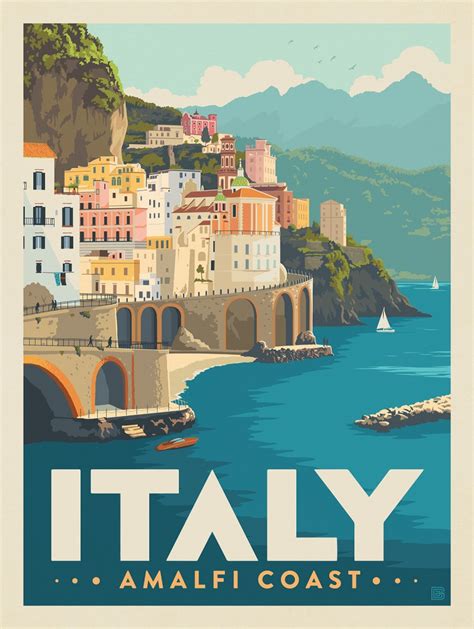 Italian Coast Art Amalfi Coast Italy Italian Posters Digital Art