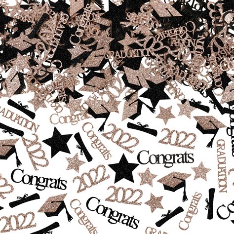 Buy Graduation Confetti 2022 Rose Gold Glitter 200 Pcs Congrats Grad