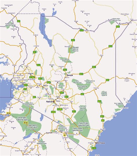 — place, where kenya on the world map. Large road map of Kenya with cities | Kenya | Africa | Mapsland | Maps of the World