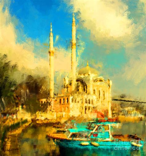 Oil Paint Istanbul View Bosphorus Digital Art By Trentemoller Fine
