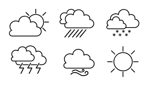 Premium Vector Simple Weather Icons Weather Icons On Gray Background Vector Illustrations