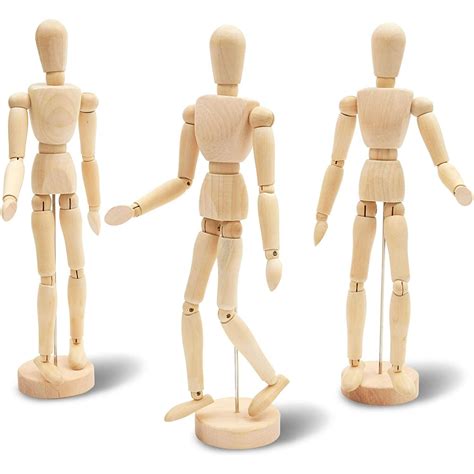 3 Pack Le Juvo Drawing Mannequin Wooden Figure Model For Artists And