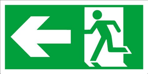 Fire Exit Sign Running Man Left Signs 2 Safety