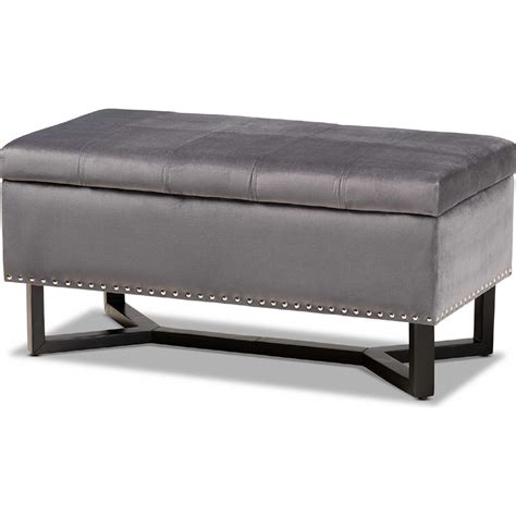 Baxton WS 20716 Grey Espresso Otto Esther Storage Ottoman In Gray