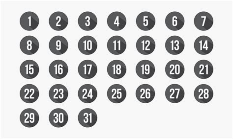 Number Circle Icon Set 1 31 Calendar Vector Illustration 4638637