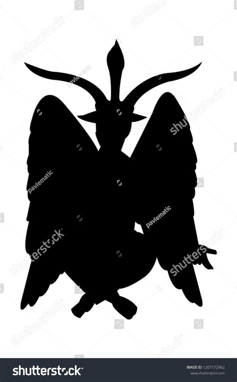Baphomet Black Silhouette Isolated On White Stock Vector Royalty Free