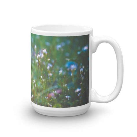 Wild Flower Mug Green Coffee Mug Oz And Oz Coffee Mug Field Of