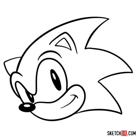 How To Draw Sonic The Hedgehogs Face Sketchok Step By Step Drawing Tutorials