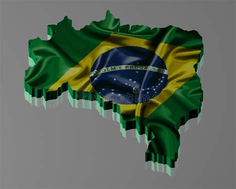 The Word Brazil In The Colors Of The Waving Brazilian Flag Country
