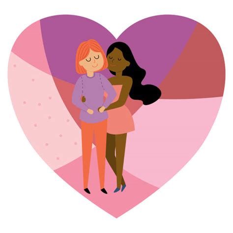 Cute Lesbian Couple Cartoons Illustrations Royalty Free Vector