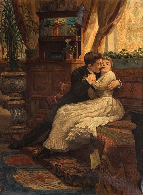 Couple In The Drawing Room 1890 Painting By Carlo Stratta Romance