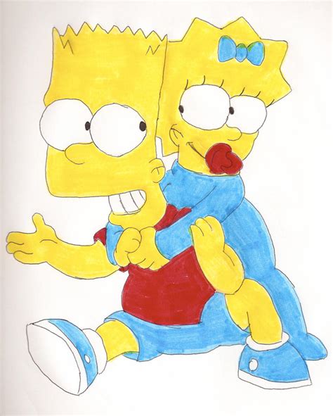 Maggie And Bart Hug By Locke On Deviantart