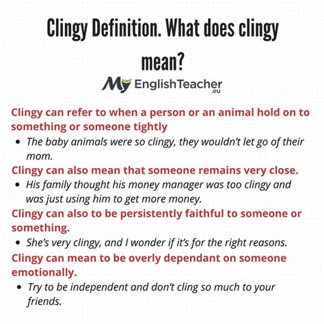 Clingy Definition What Does Clingy Mean Myenglishteachereu