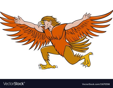 Lleu Llaw Gyffes Spread Eagle Cartoon Royalty Free Vector