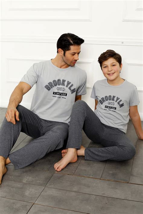 Nisanca Baba Oğul Kombin Pamuk Pijama Takımı Tek Adet Kısa Kollu Erkek Pijama Takımı Fiyatı