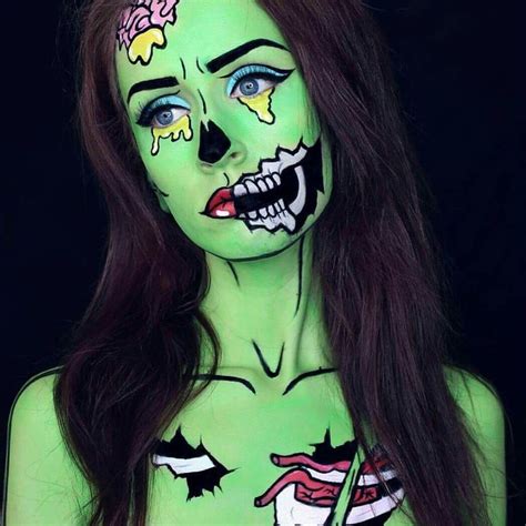 Pin By Rebecca Chacon On Halloween Makeup Zombie Halloween Makeup Pop Art Zombie Pop Art Makeup