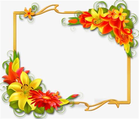 Floral Yellow Border Png Clipart Backgrounds Border Border Clipart