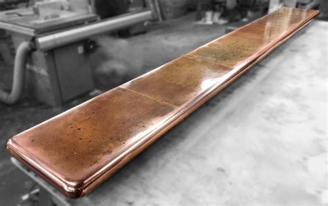 Patinated Antique Copper Bar Worktop Andrew Nebbett Designs