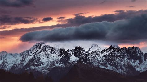 3840x2160 Snow Covered Mountains Clouds Over It 5k 4k Hd 4k Wallpapers