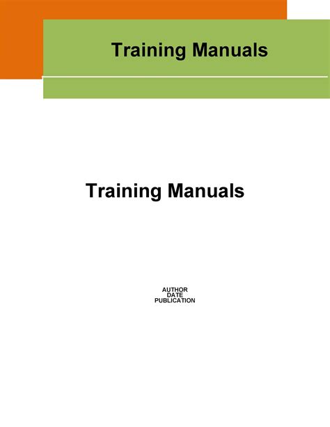 Free Training Manual Template Word