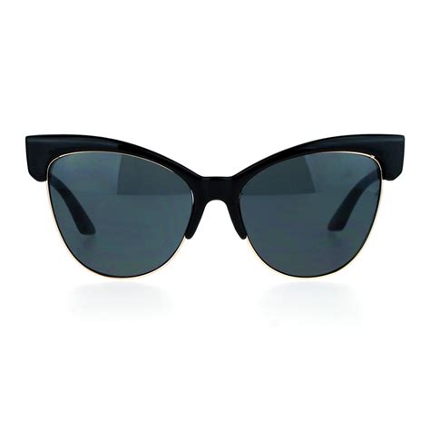 Sa106 Half Horn Rim Cat Eye Womens Retro Sunglasses Ebay
