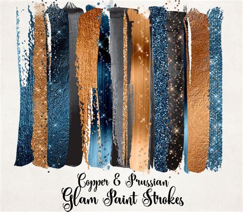 Download Copper and Prussian Brush Strokes Clipart, with copper ...