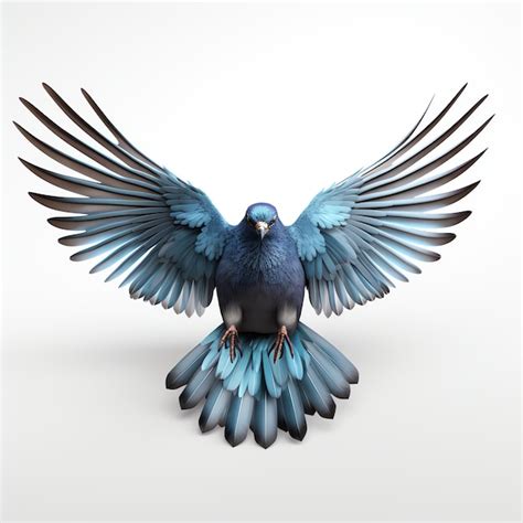 Premium Ai Image A Blue Bird With Spread Wings