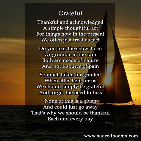 Grateful Is An Inspirational Poem About Appreciating The Things In Our
