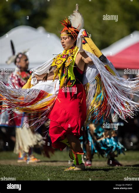 participants dancing native american style at the stillwater pow wow in anderson california