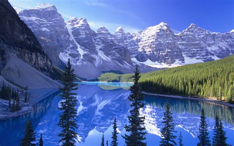Free Microsoft Screensavers Winter Scene Blue Lakes Landscape Mountains