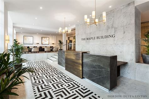 Reception Featuring Grey Marquina And White Carrara Marble Geometric