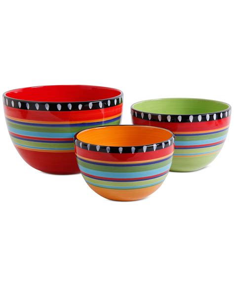 Gibson Pueblo Springs 3 Piece Bowl Set And Reviews Serveware Dining Macy S Bowl Bowl Set