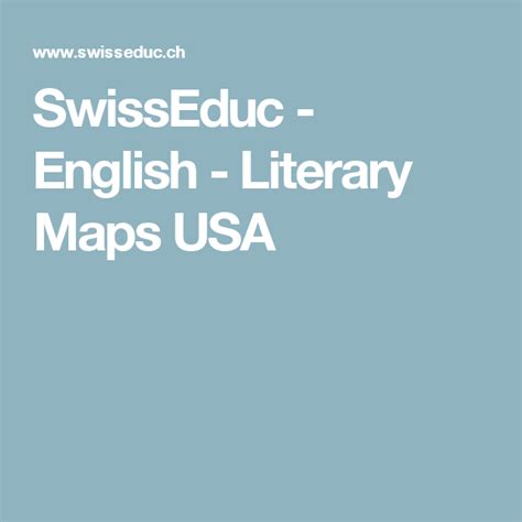 Swisseduc English Literary Maps Usa Map English Literary