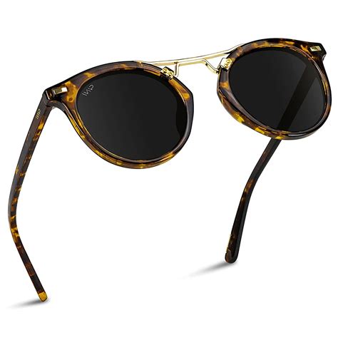 Buy Wearme Pro Polarized Round Vintage Retro Lens Women Metal Frame Sunglasses At