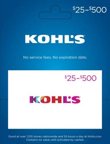Kohls 25 500 Gift Card Activate And Add Value After Pickup 0 10