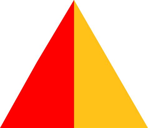 Triangle With 2 Colors Red And Yellow